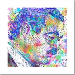 ERNEST HEMINGWAY watercolor and inks portrait .1 Posters and Art